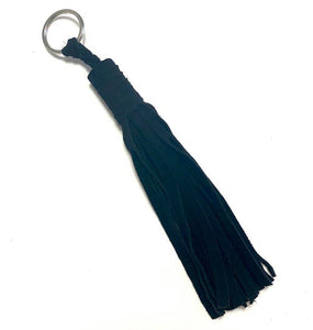 Suede Moroccan Handmade Tassel Key Ring | Onyx Black