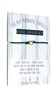 Handmade Wish Friendship Bracelet | Gold Heart