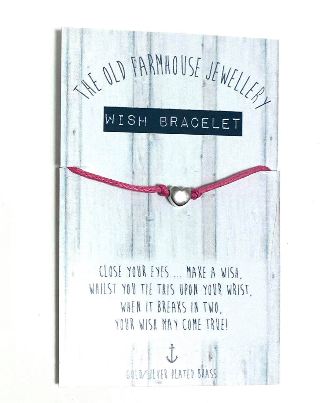 Handmade Wish Friendship Bracelet | Silver Heart