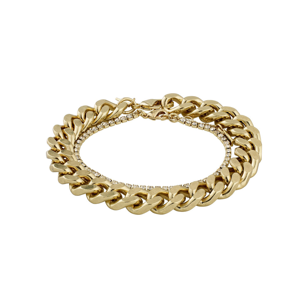 Radiance Gold Plated Crystal 2-in-1 Chain Bracelet