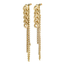 Load image into Gallery viewer, Pilgrim Radiance Gold Plated Crystal 2-in-1 Chain Drop Earrings