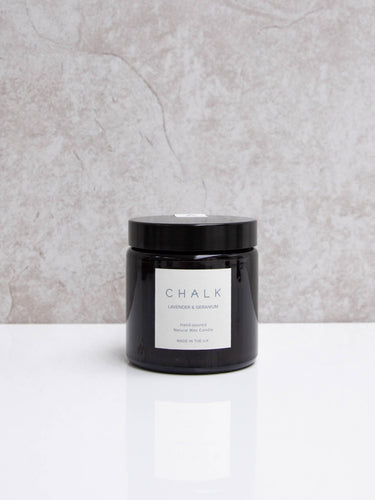 Lavender & Geranium natural wax candle | 96g | CHALK UK