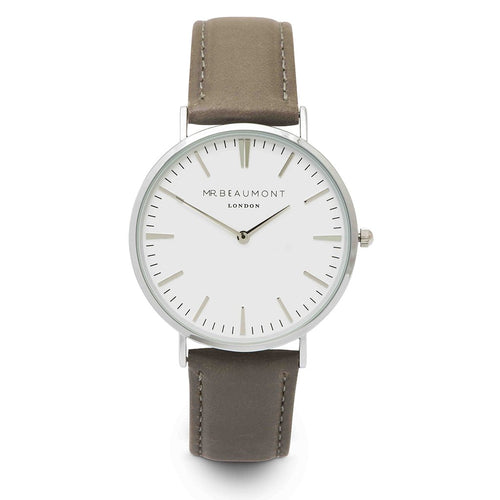 Mr Beaumont grey leather watch
