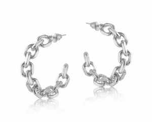 Orla Silver Chain Hoop Earrings