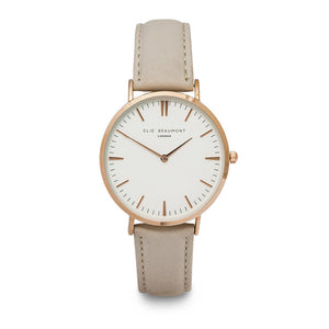 Classic watch with pale grey strap
