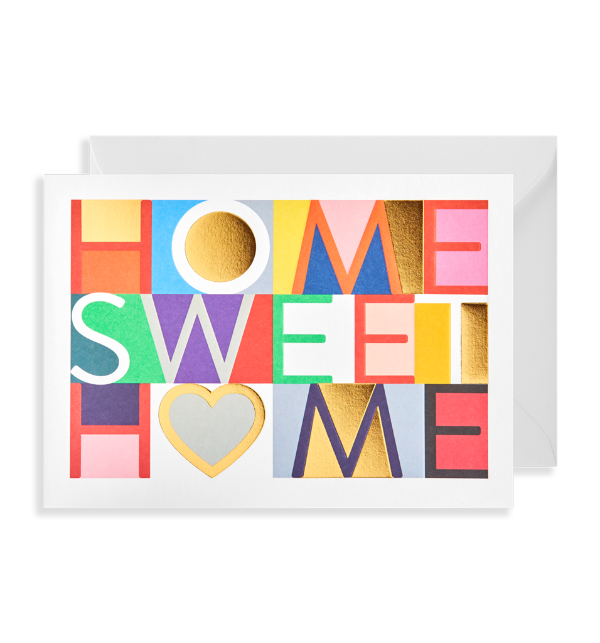 Colourful Home sweet home card 