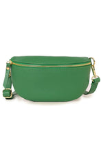Load image into Gallery viewer, Bright green crossbody bum bag with a fully adjustable strap
