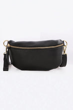 Load image into Gallery viewer, Oversized half moon crossbody bag in black from MSH