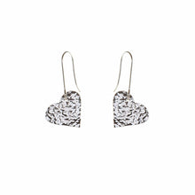 Load image into Gallery viewer, Handmade silver plated heart earrings