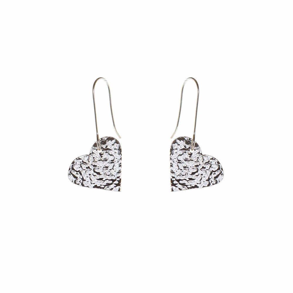 Handmade silver plated heart earrings