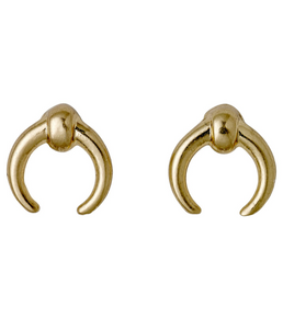 Edina gold plated crescent stud earrings pilgrim