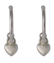 Load image into Gallery viewer, Pilgrim Sophia silver plated heart pendant hoop earrings