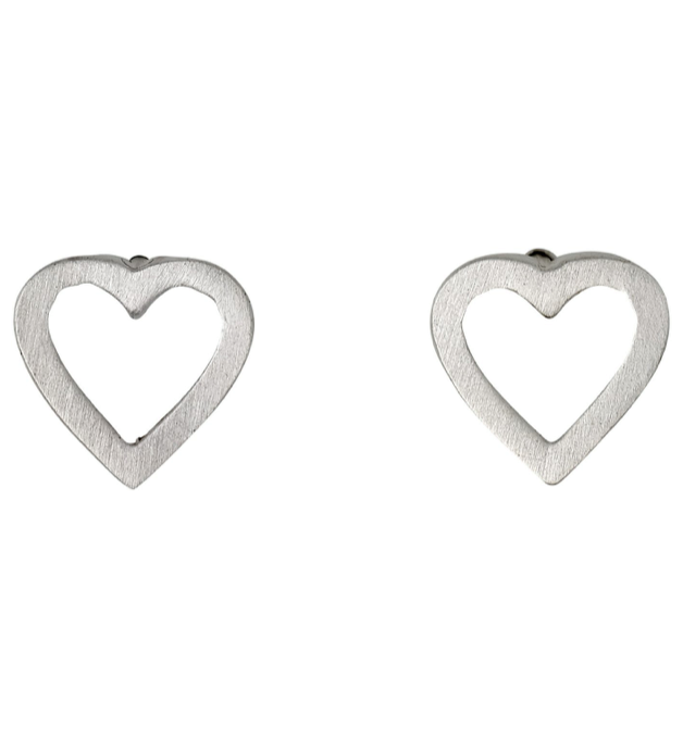 Pilgrim Sophia silver open heart stud earrings