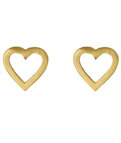 Pilgrim Sophia gold plated open heart stud earrings