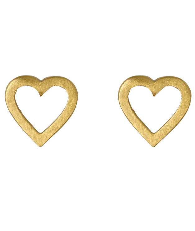 Pilgrim Sophia gold plated open heart stud earrings