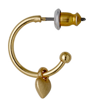 Load image into Gallery viewer, Pilgrim Sophia gold plated heart pendant hoop earrings