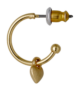 Pilgrim Sophia gold plated heart pendant hoop earrings