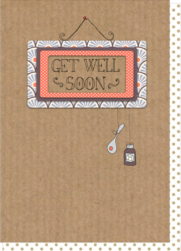 recycled card and envelope Get well soon