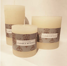 Load image into Gallery viewer, Rustic Pillar Candles in Ivory in three sizes