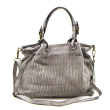 Load image into Gallery viewer, Punch Pattern Leather Handbag | Pale Grey