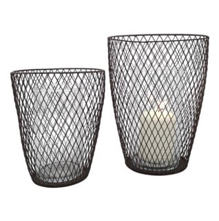 Large Pontevedra Wire Hurricane Lantern | Casa Verde