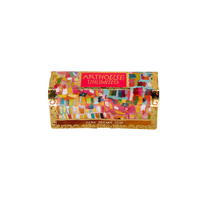 sweet orange and vanilla soap in exotic packaging