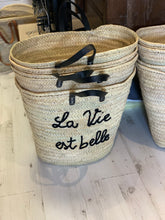 Load image into Gallery viewer, Market Basket with Black Leather Handles | La Vie Est Belle