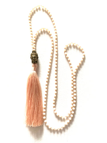 Long Buddha beaded necklace