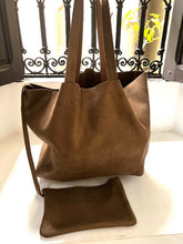 Load image into Gallery viewer, Metallic Bronze Tote Bag with zip up pouch and key hook