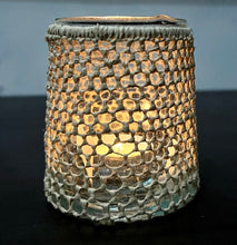 Load image into Gallery viewer, Recycled Glass and Raffia Tealight Mini Lantern