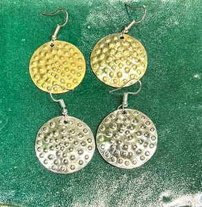 Textured Round Statement Earrings Handmade in the Marrakech souk