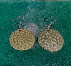 Textured Hammered Metal Earrings | Brass and Silver