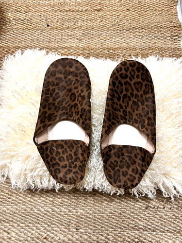 Leopard Print Moroccan Slippers