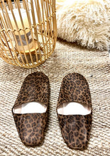 Load image into Gallery viewer, Handmade Moroccan Babouche Slippers in Leopard Print
