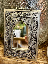 Load image into Gallery viewer, Small Moroccan Rectangular Mirror with Islamic Arch | Silver