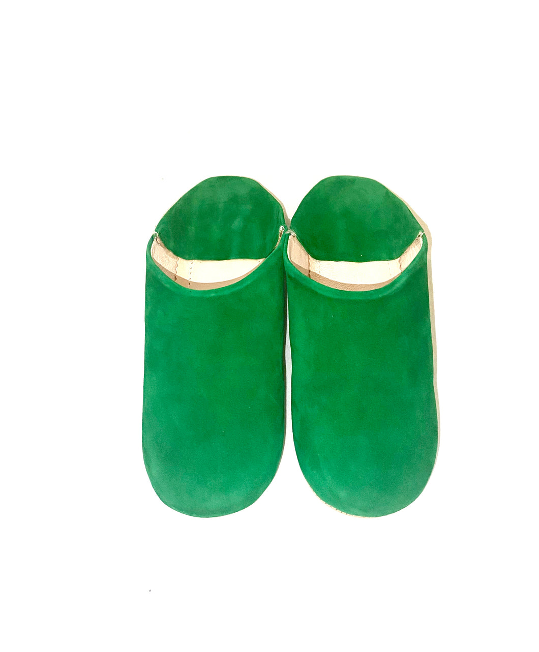 Green babouche slippers