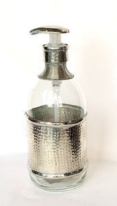 Large soap dispenser with beaten silver detail