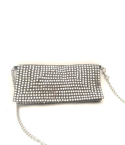 Small Grey Suede Handbag | Silver Studs