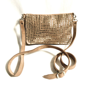 taupe crossbody bag with studs