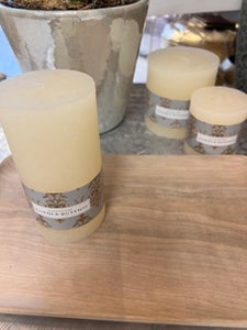 Rustic Pillar Candles | Ivory | Three Sizes