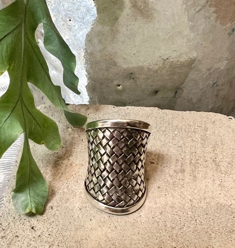 Woven sterling silver Indian ring