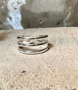 Toe Ring Triple Band  Sterling Silver