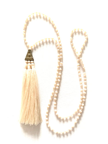 nude tasselled necklace