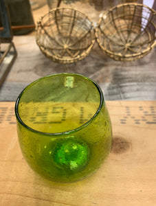Green recycled glass votive