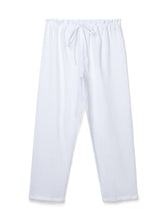 Load image into Gallery viewer, A pair of white, textured, double layer luxurious, sustainably sourced cotton pyjamas 