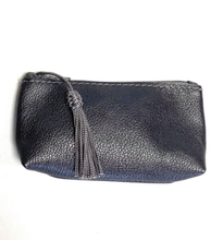 Load image into Gallery viewer, Real leather zip up coin purse with tassel