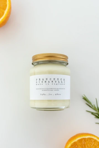 rosemary cedarwood aromatherapy soy wax candle