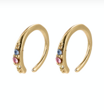 Load image into Gallery viewer, Pilgrim Abril Gold Plated Multi Colour Mini Hoops