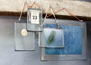 Nkuku Kiko Glass Hanging Frames | Antique Zinc | Portrait