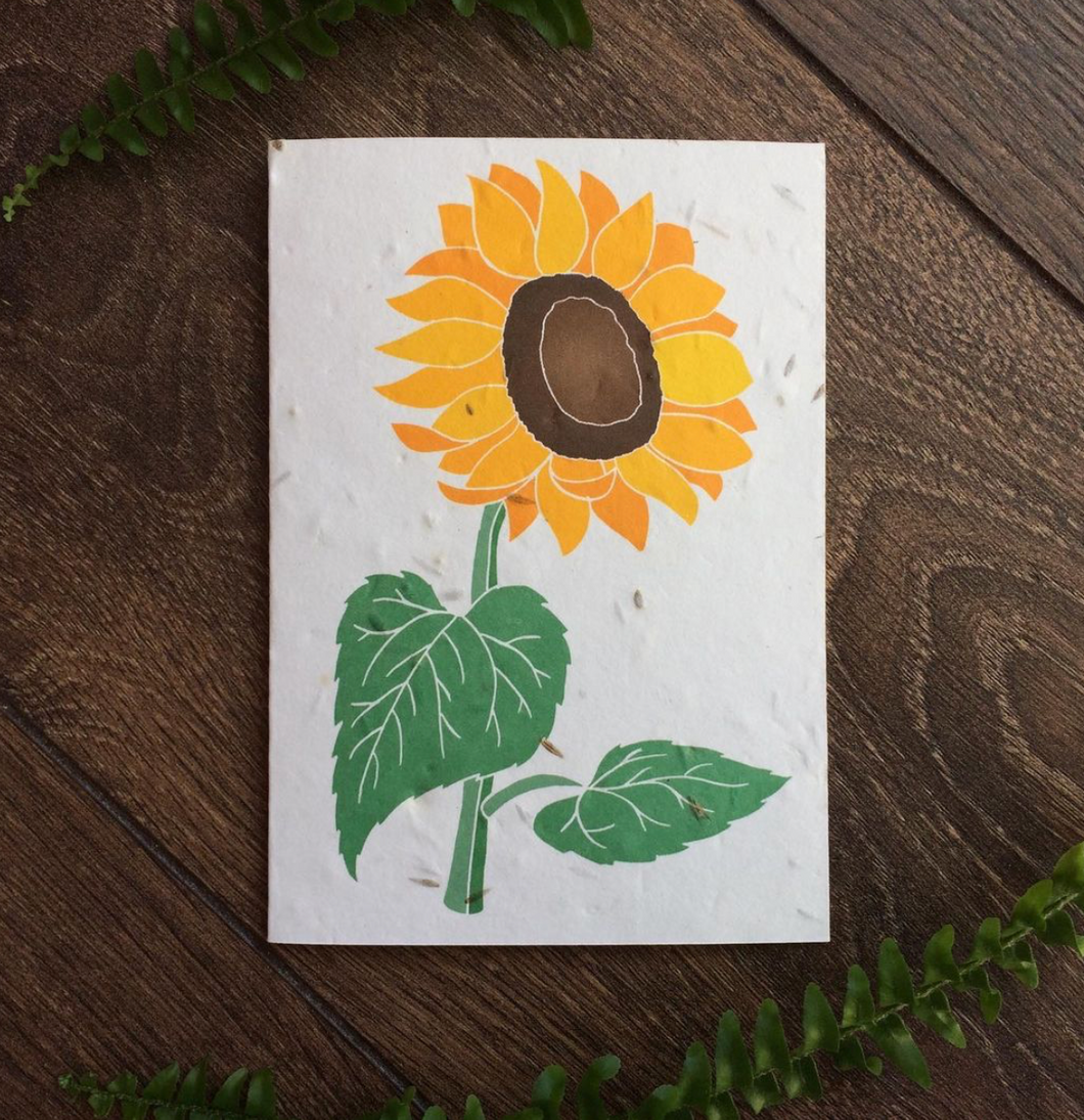 Sunflower plantable card. Plant it and watch the flowers grow!